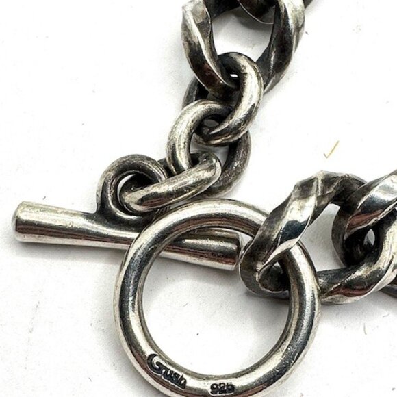 Gaboratory Gabor Vintage Silver Gush Cuban Link Biker BRACELET 925 - Picture 6 of 11
